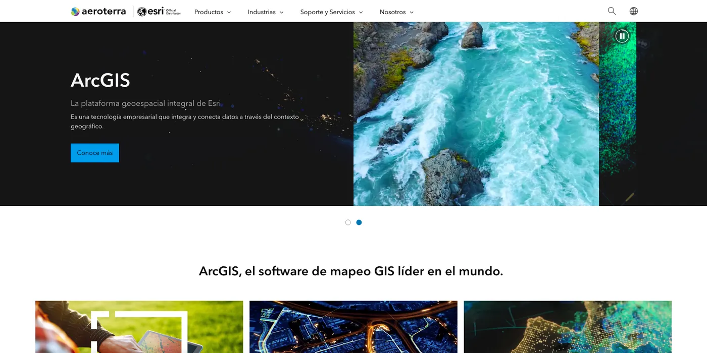 Aeroterra USA geospatial platform homepage